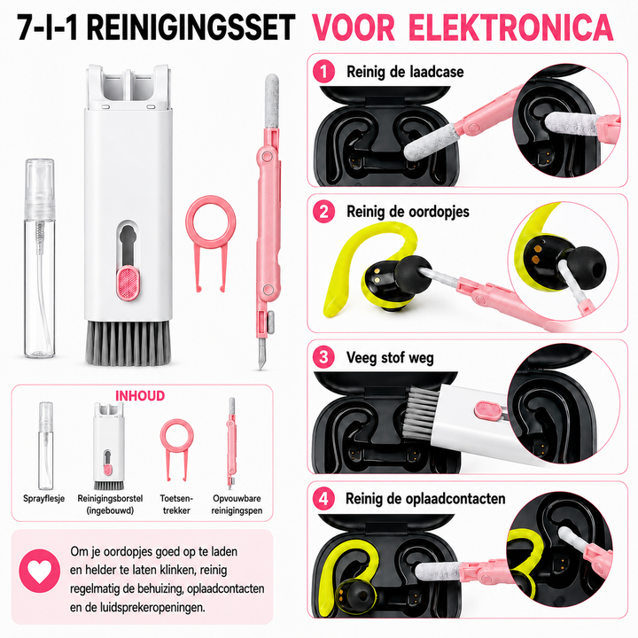 7-in-1 reinigingsset voor elektronica